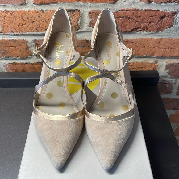 Blush Suede & Rose Gold Boden Heel - Picture 2 of 7
